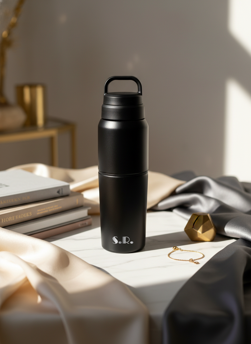 Personalised Essentia 2 in 1 Insulated Water Bottle 500ml | Stainless Steel Hot & Cold Bottle for Gym, Travel & Fitness | 1219 Avenue 1219 Avenue