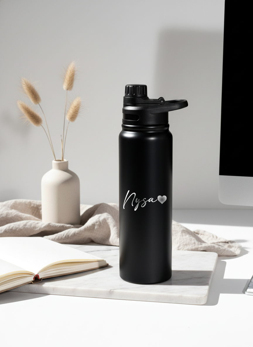 Personalised Hydra Fliptop 750ml Water Bottle | Hot & Cold Insulated Stainless Steel Bottle for Gym, Sports & Travel | 1219 Avenue