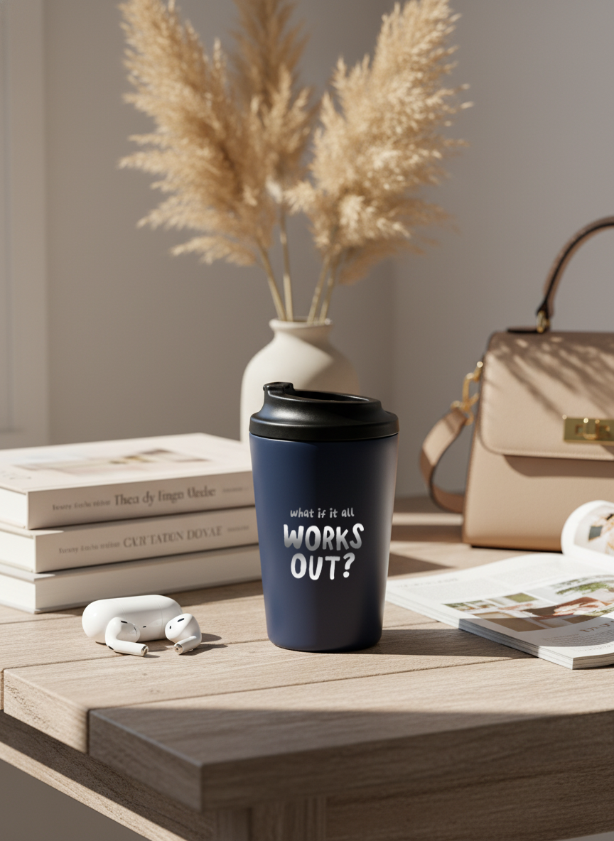 Personalised Latte Line Barista Flask 400ml | Insulated Stainless Steel Hot & Cold Travel Mug | 1219 Avenue 1219 Avenue