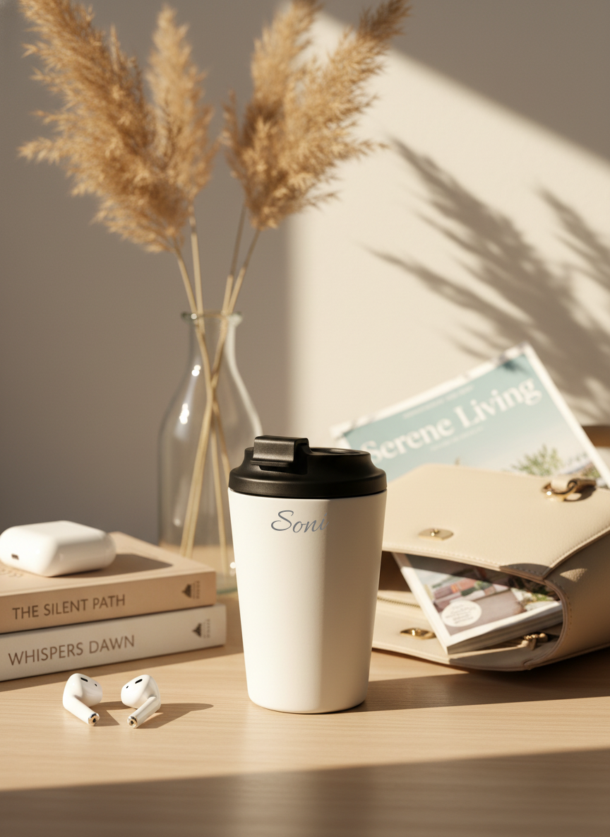 Personalised Latte Line Barista Flask 400ml | Insulated Stainless Steel Hot & Cold Travel Mug | 1219 Avenue 1219 Avenue