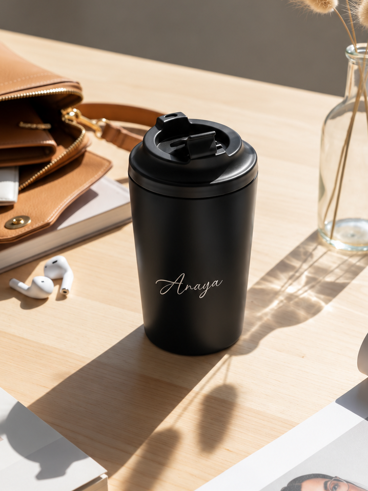 Personalised Latte Line Barista Flask 400ml | Insulated Stainless Steel Hot & Cold Travel Mug | 1219 Avenue 1219 Avenue