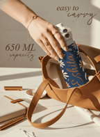 Personalised Lumi Insulated Premium Water Bottle 650ml – Azure Daisy Garden Print | 12+ Hours Hot & Cold | 2-Way Lid 1219 Avenue