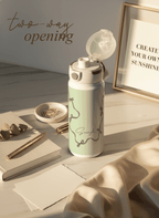 Personalised Lumi Insulated Premium Water Bottle 650ml – Emerald Ribbons Print | 12+ Hours Hot & Cold | 2-Way Lid 1219 Avenue