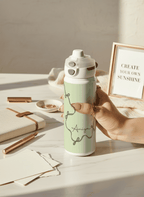 Personalised Lumi Insulated Premium Water Bottle 650ml – Emerald Ribbons Print | 12+ Hours Hot & Cold | 2-Way Lid 1219 Avenue