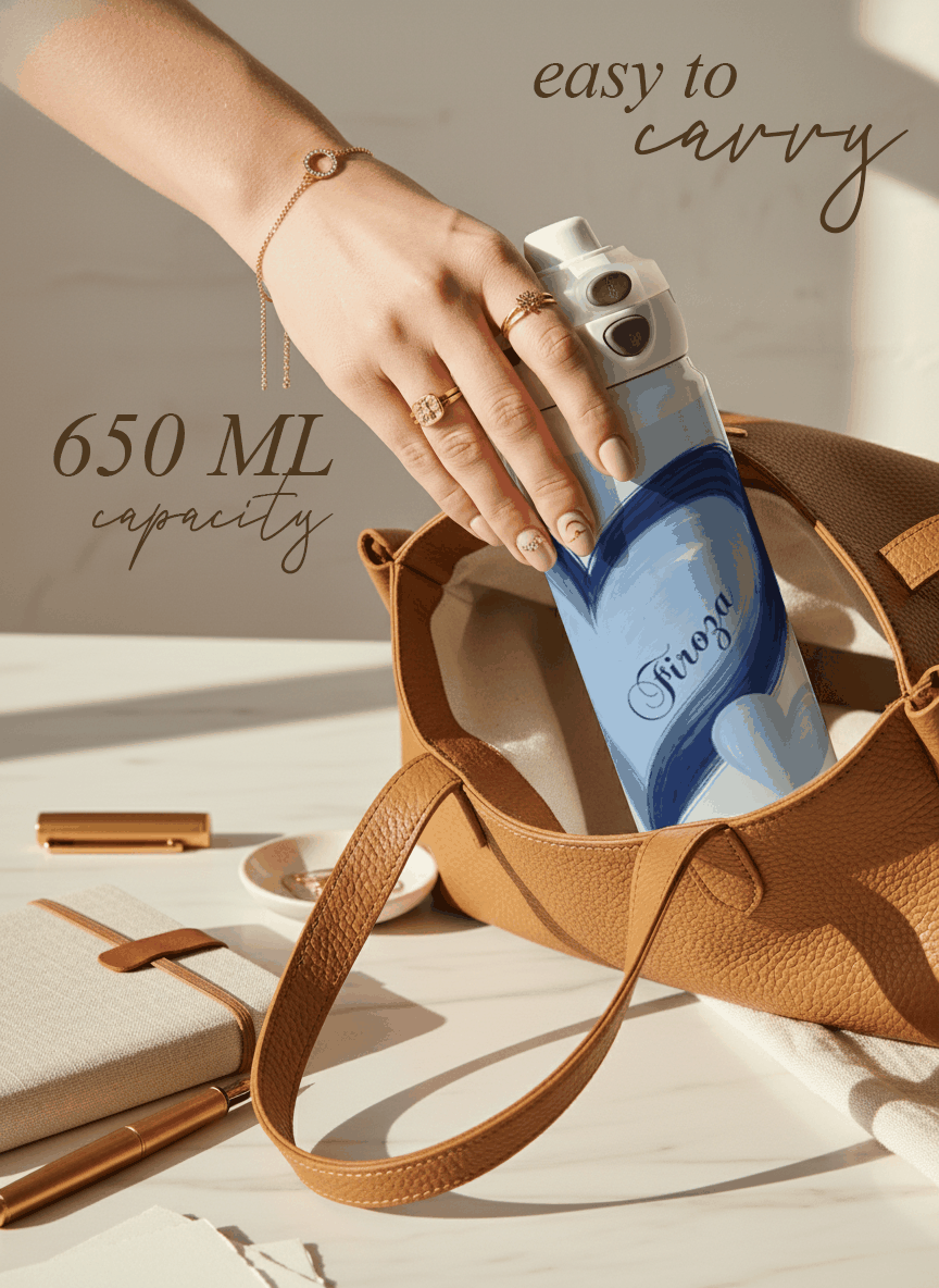 Personalised Lumi Insulated Premium Water Bottle 650ml – Indigo Hearts Print | 12+ Hours Hot & Cold | 2-Way Lid 1219 Avenue