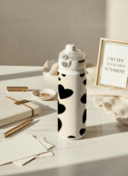 Personalised Lumi Insulated Premium Water Bottle 650ml – Noir Hearts Print | 12+ Hours Hot & Cold | 2-Way Lid 1219 Avenue