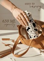 Personalised Lumi Insulated Premium Water Bottle 650ml – Noir Hearts Print | 12+ Hours Hot & Cold | 2-Way Lid 1219 Avenue