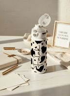 Personalised Lumi Insulated Premium Water Bottle 650ml – Noir Hearts Print | 12+ Hours Hot & Cold | 2-Way Lid 1219 Avenue