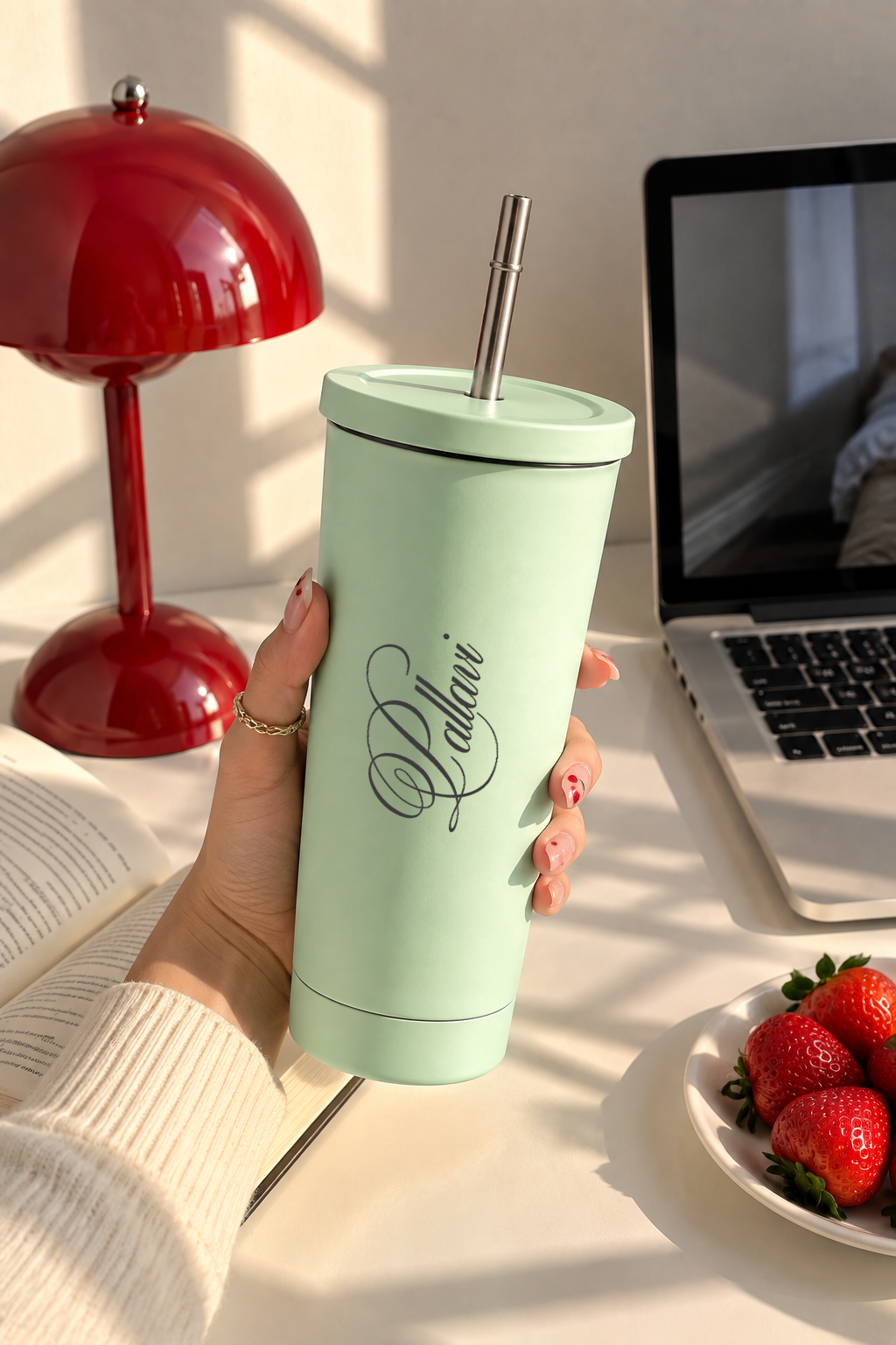 Personalised Muse 600ml Insulated Tumbler | Double Wall Hot & Cold Insulated Tumbler with Steel Straw 1219 Avenue