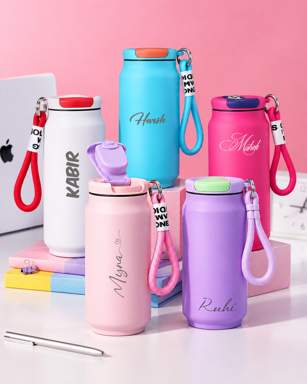 Personalised Peachy Pod Can Tumbler 500ml | Double Wall Insulated Hot & Cold Can Tumbler