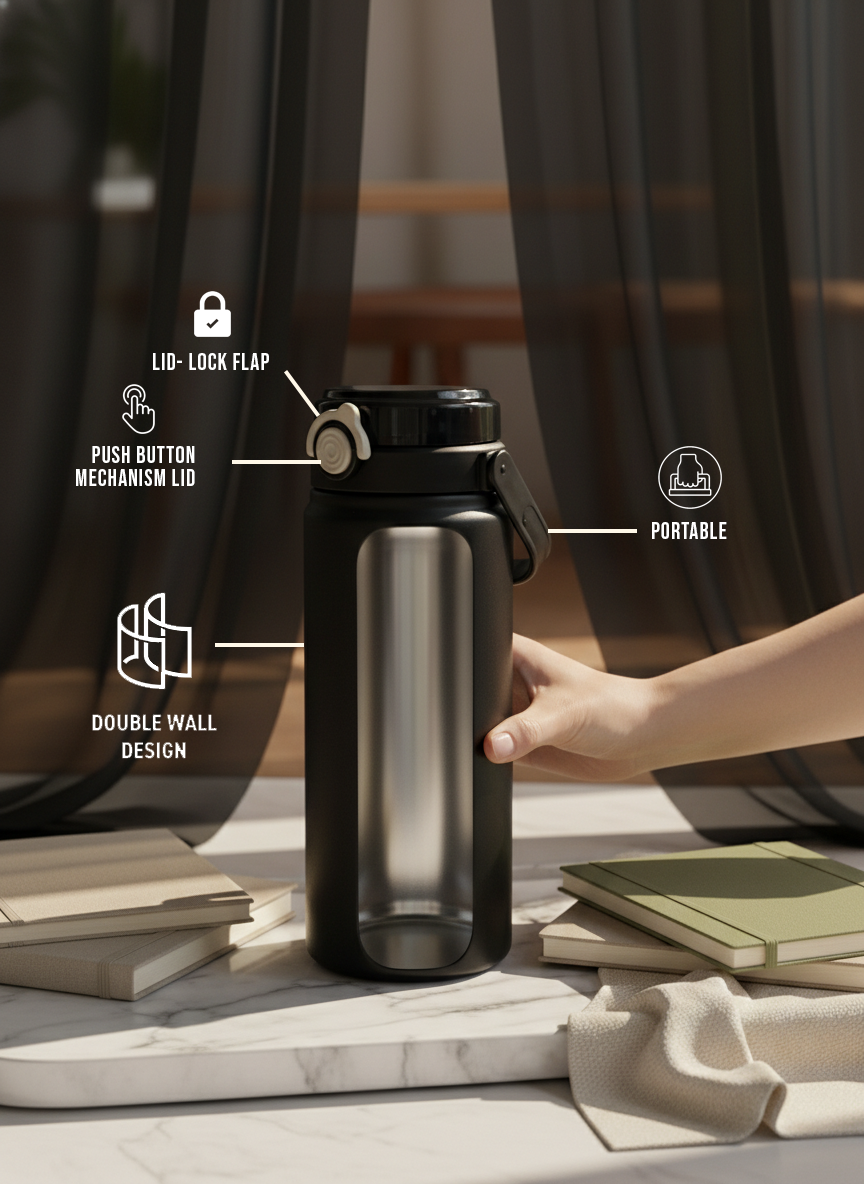 Personalized Avenue Hydrator Tumbler 1.2 ltr | 100% Leak-Proof | Double Walled Insulated Hot & Cold 18+ Hrs | 1200 ML 1219 Avenue