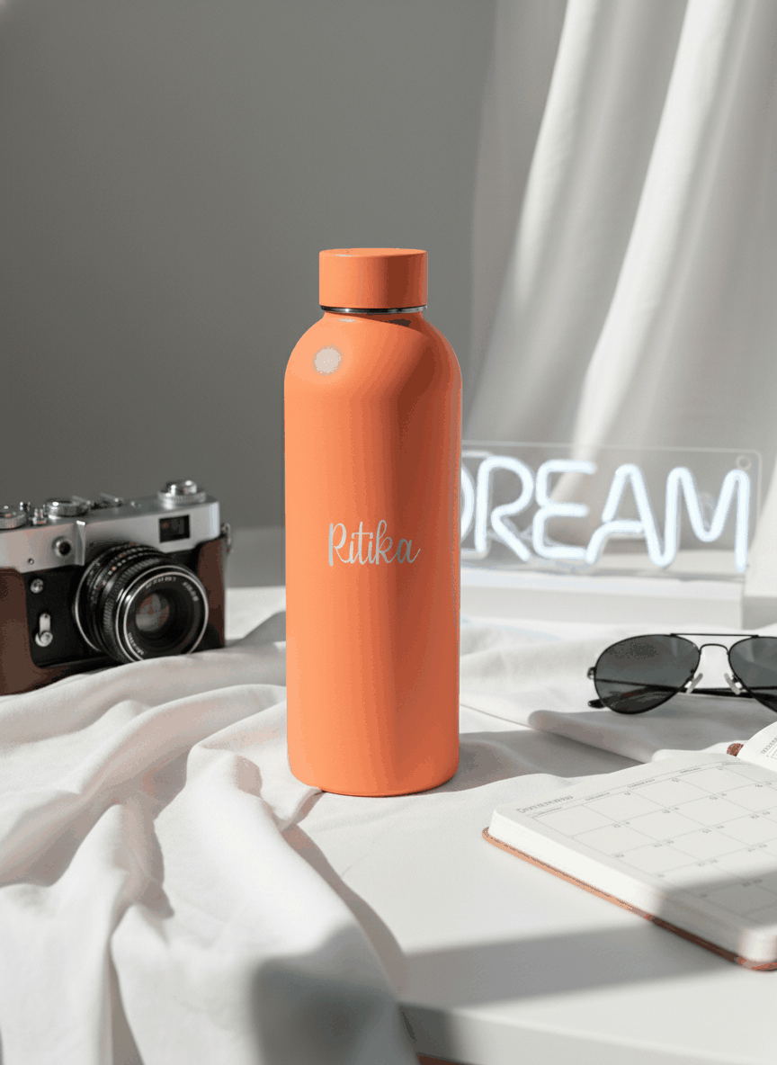 Personalized Bae-Sic Double Walled Insulated Bottles 500 ML| Name/Quote| Double Walled Insulated | 8-10hrs Hot And Cold 1219 Avenue India