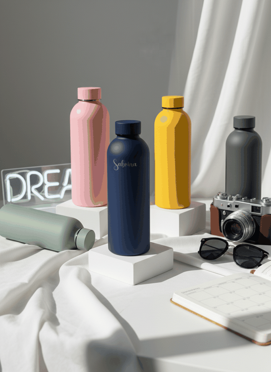 Personalized Bae-Sic Double Walled Insulated Bottles 500 ML| Name/Quote| Double Walled Insulated | 8-10hrs Hot And Cold 1219 Avenue India