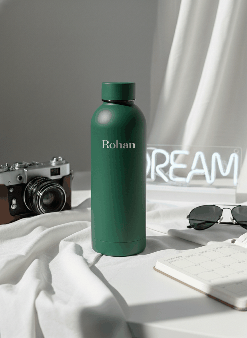 Personalized Bae-Sic Double Walled Insulated Bottles 500 ML| Name/Quote| Double Walled Insulated | 8-10hrs Hot And Cold 1219 Avenue India