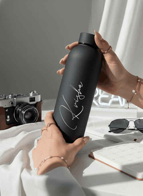 Personalized Bae-Sic Double Walled Insulated Bottles 500 ML| Name/Quote| Double Walled Insulated | 8-10hrs Hot And Cold 1219 Avenue India