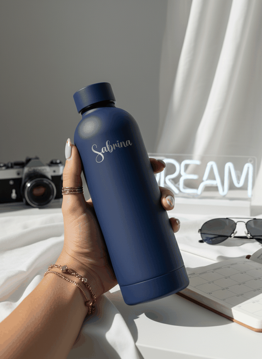 Personalized Bae-Sic Double Walled Insulated Bottles 500 ML| Name/Quote| Double Walled Insulated | 8-10hrs Hot And Cold 1219 Avenue India