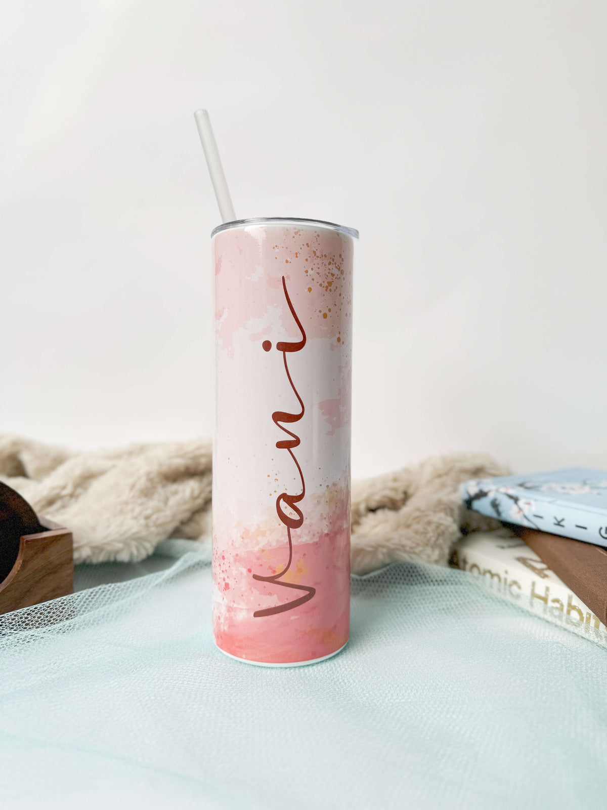 Personalized Colossal Tumbler 700ml with Straw | Dreamy Cascade Name Custom Print| Double Walled Insulated Tumbler 7-8 hrs 1219 Avenue India