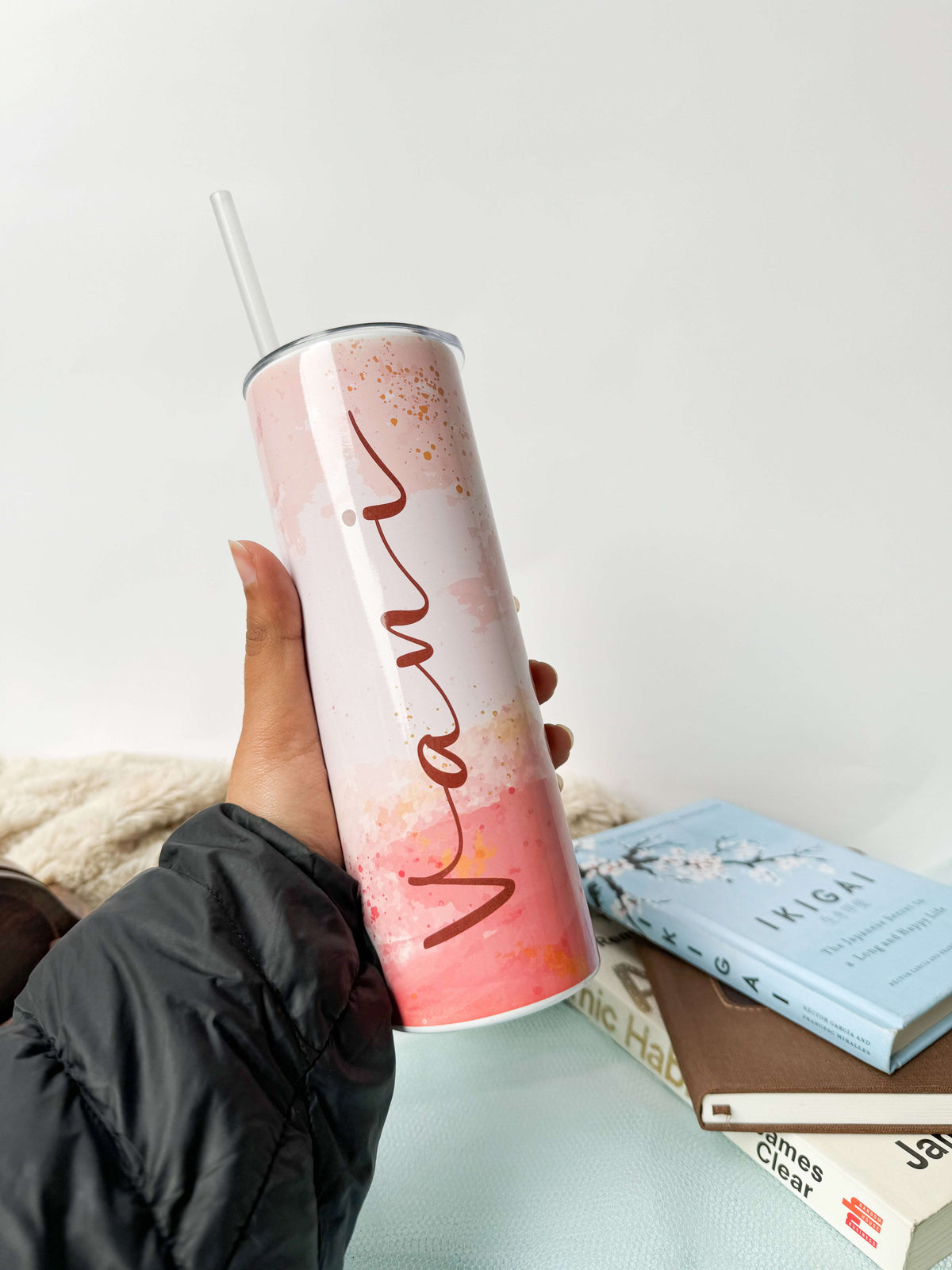 Personalized Colossal Tumbler 700ml with Straw | Dreamy Cascade Name Custom Print| Double Walled Insulated Tumbler 7-8 hrs 1219 Avenue India