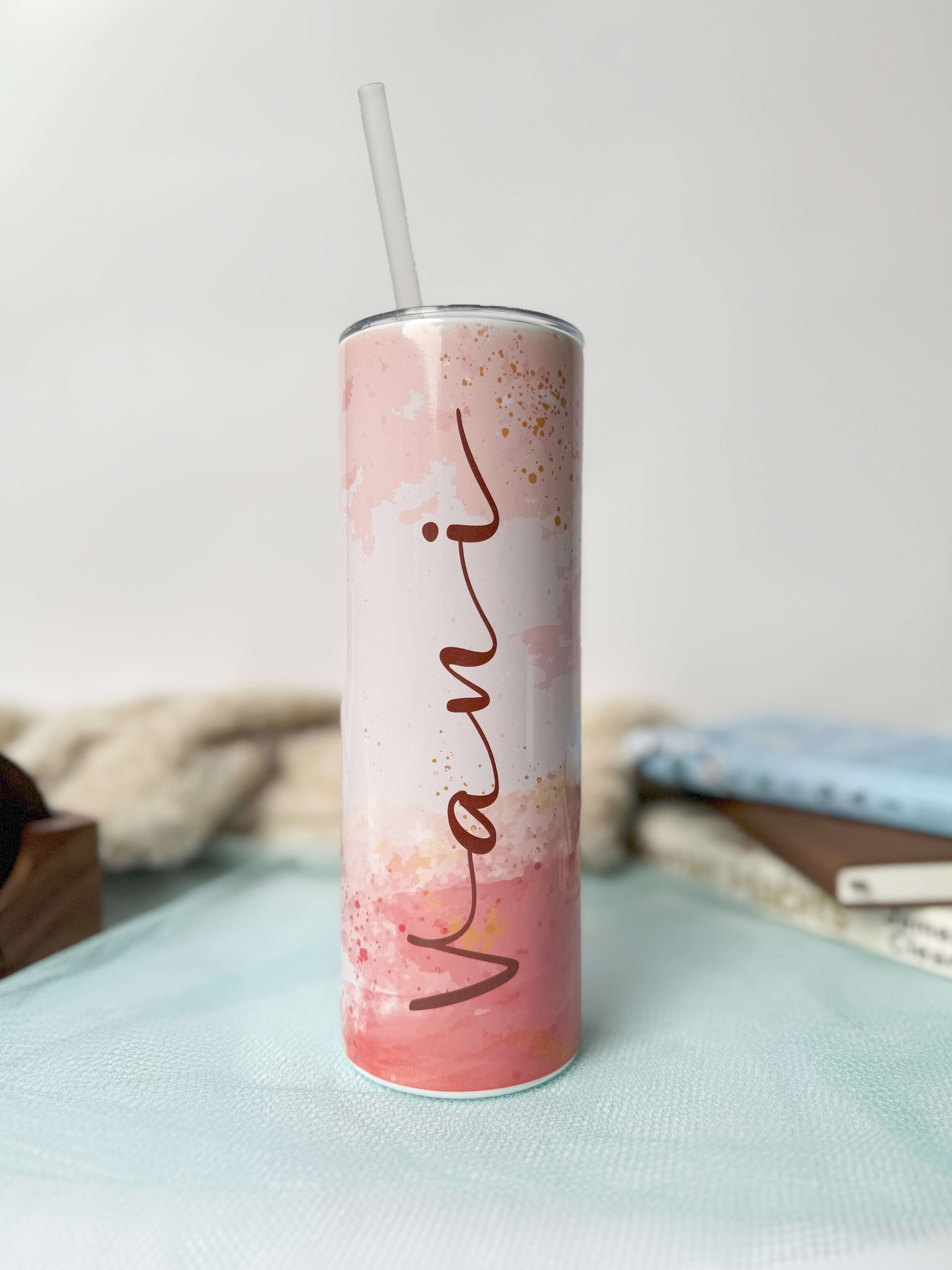 Personalized Colossal Tumbler 700ml with Straw | Dreamy Cascade Name Custom Print| Double Walled Insulated Tumbler 7-8 hrs 1219 Avenue India