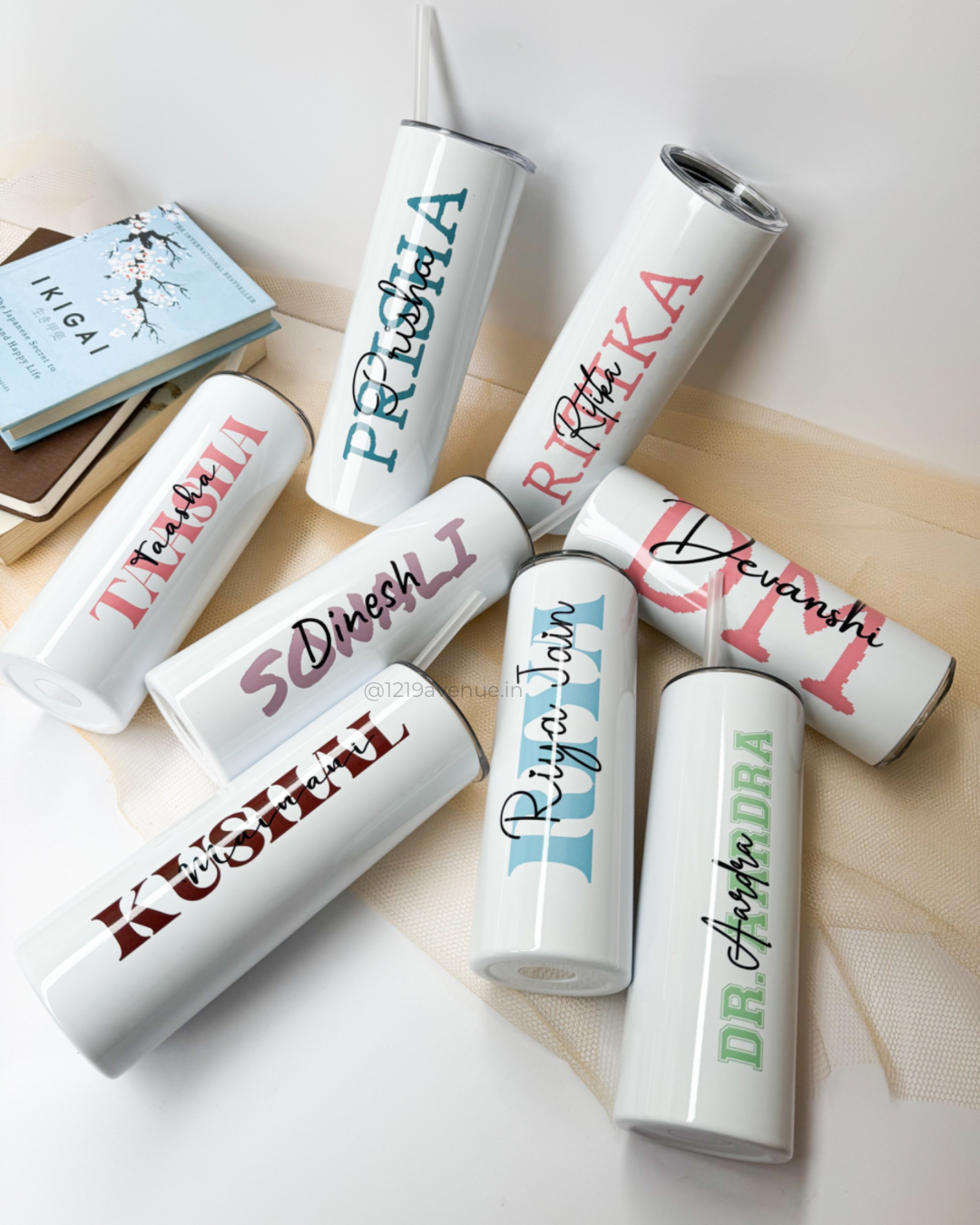 Personalized Colossal Tumbler 700ml with Straw | Signature Sip Print| Double Walled Insulated Tumbler 7-8 hrs 1219 Avenue India