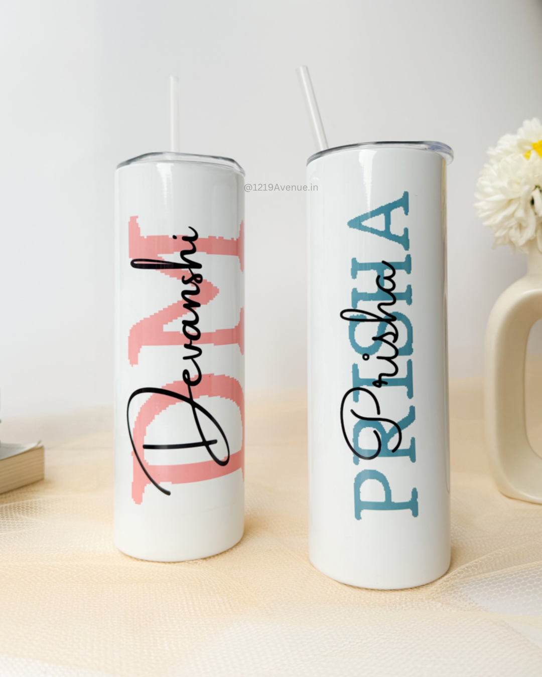 Personalized Colossal Tumbler 700ml with Straw | Signature Sip Print| Double Walled Insulated Tumbler 7-8 hrs 1219 Avenue India