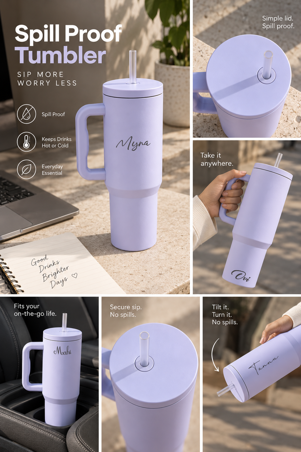 Personalized Elance WayFay Gen 3 1.2 ltr | 100% Leak-Proof | Double Walled Insulated Hot & Cold 18+ Hrs | 1200 ML| 4 Colors 1219 Avenue