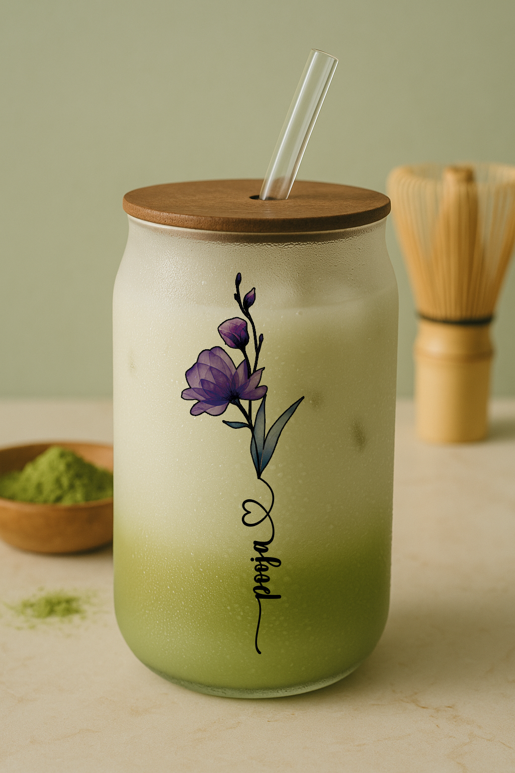 Personalized Eversoft Frosted Glass Can Sipper 500ml – Coffee Tumbler with Straw & Lid 1219 Avenue India