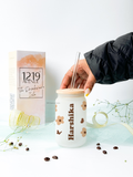 Personalized Frosted Can Sipper 500ml| Flutter Flora Name| Coffee Glass Tumbler with straw and lid 22oz 1219 Avenue India