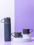 Personalized Insulated Vacuum Flask with 3 cups 1219 Avenue India