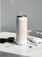 Personalized Ivora Metal Can Sipper 500 ML | Blush Bow Romance Print | Double Walled Hot & Cold Tumbler 1219 Avenue