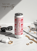 Personalized Ivora Metal Can Sipper 500 ML | Heart Quilt Print | Double Walled Hot & Cold Tumbler 1219 Avenue