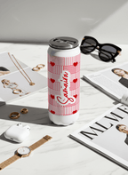 Personalized Ivora Metal Can Sipper 500 ML | Heart Quilt Print | Double Walled Hot & Cold Tumbler 1219 Avenue