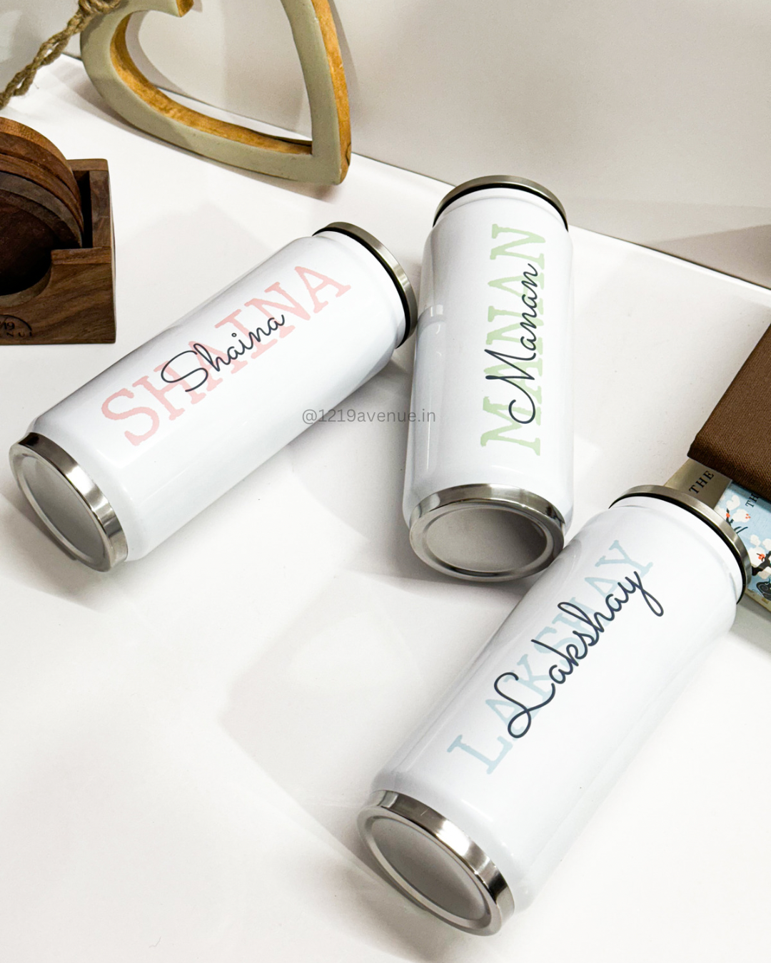 Personalized Metal Can Sipper 350ML with Straw | Signature Sip Print| Double Walled Insulated Tumbler 26oz 1219 Avenue India