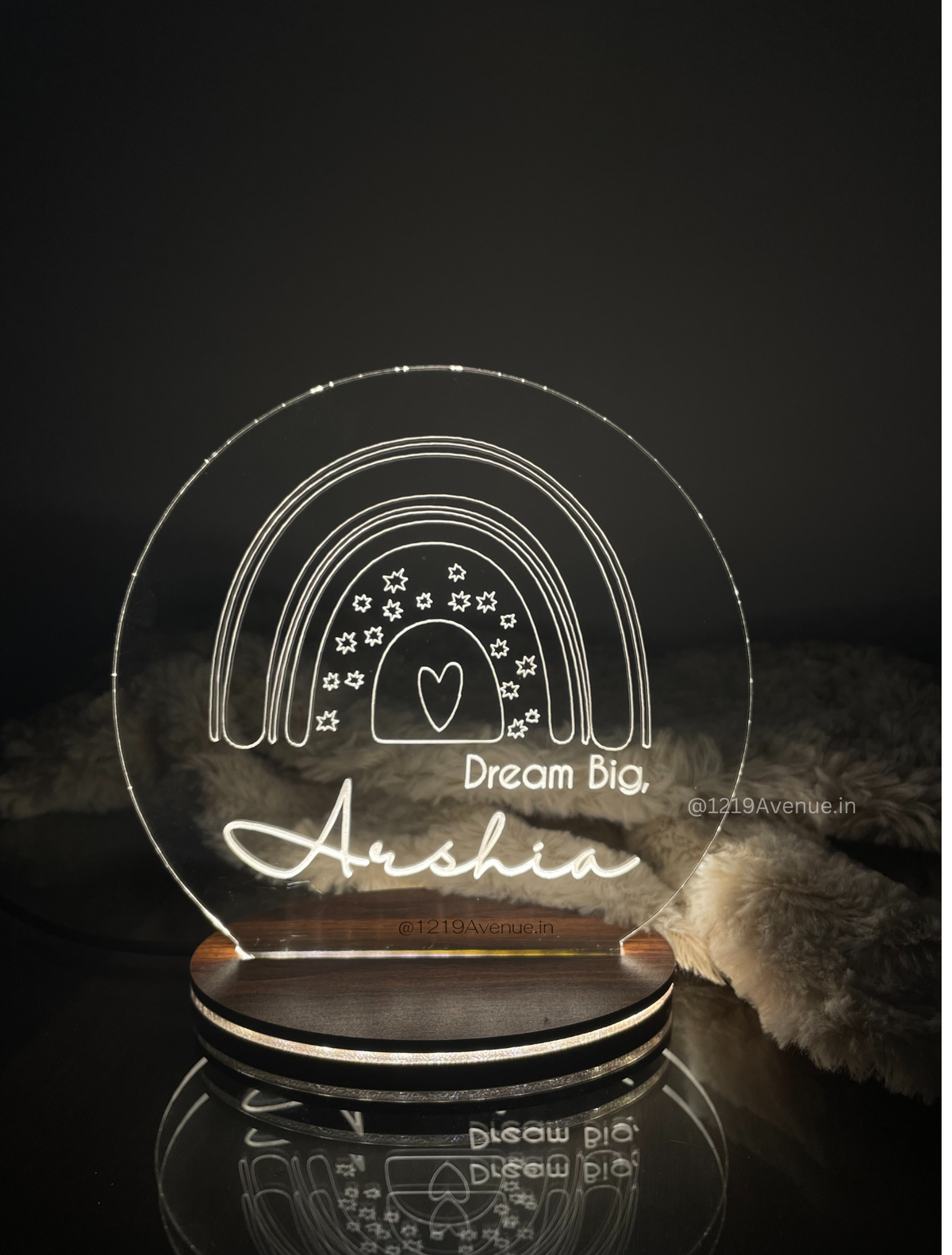 Personalized LED Side Table Lamp| Dream Big Name Customized 1219 Avenue