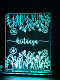 Personalized LED Side Table Lamp| Floral And Name Customized| NO COD 1219 Avenue India
