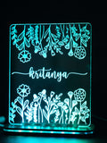 Personalized LED Side Table Lamp| Floral And Name Customized| NO COD 1219 Avenue India