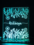 Personalized LED Side Table Lamp| Floral And Name Customized| NO COD 1219 Avenue India