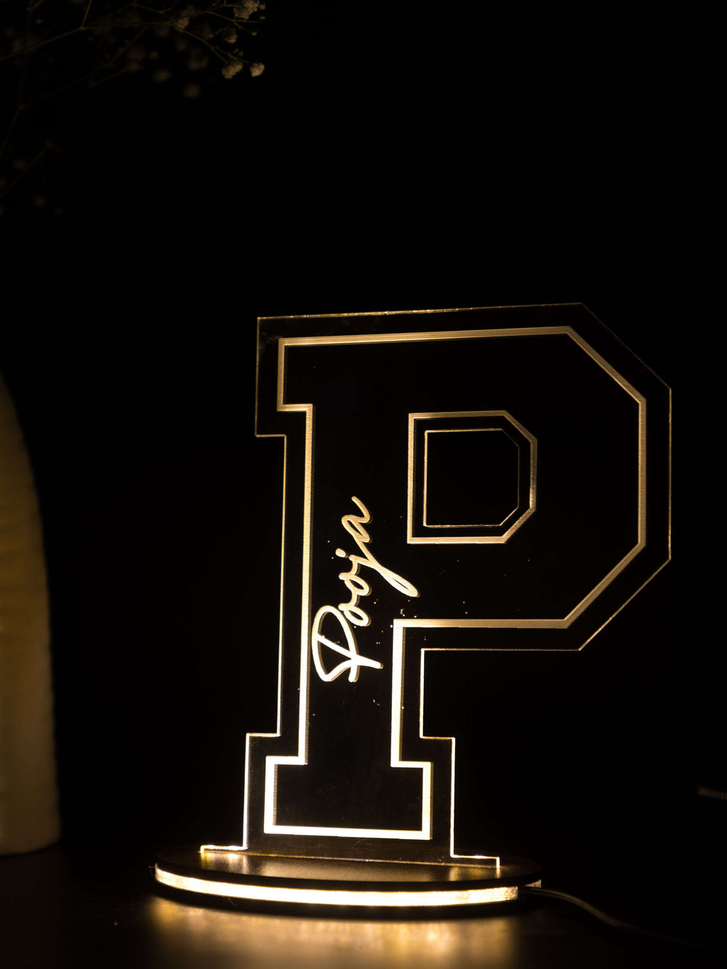 Personalized LED Side Table Lamp| Initial Letter and Name Customized| NO COD 1219 Avenue India