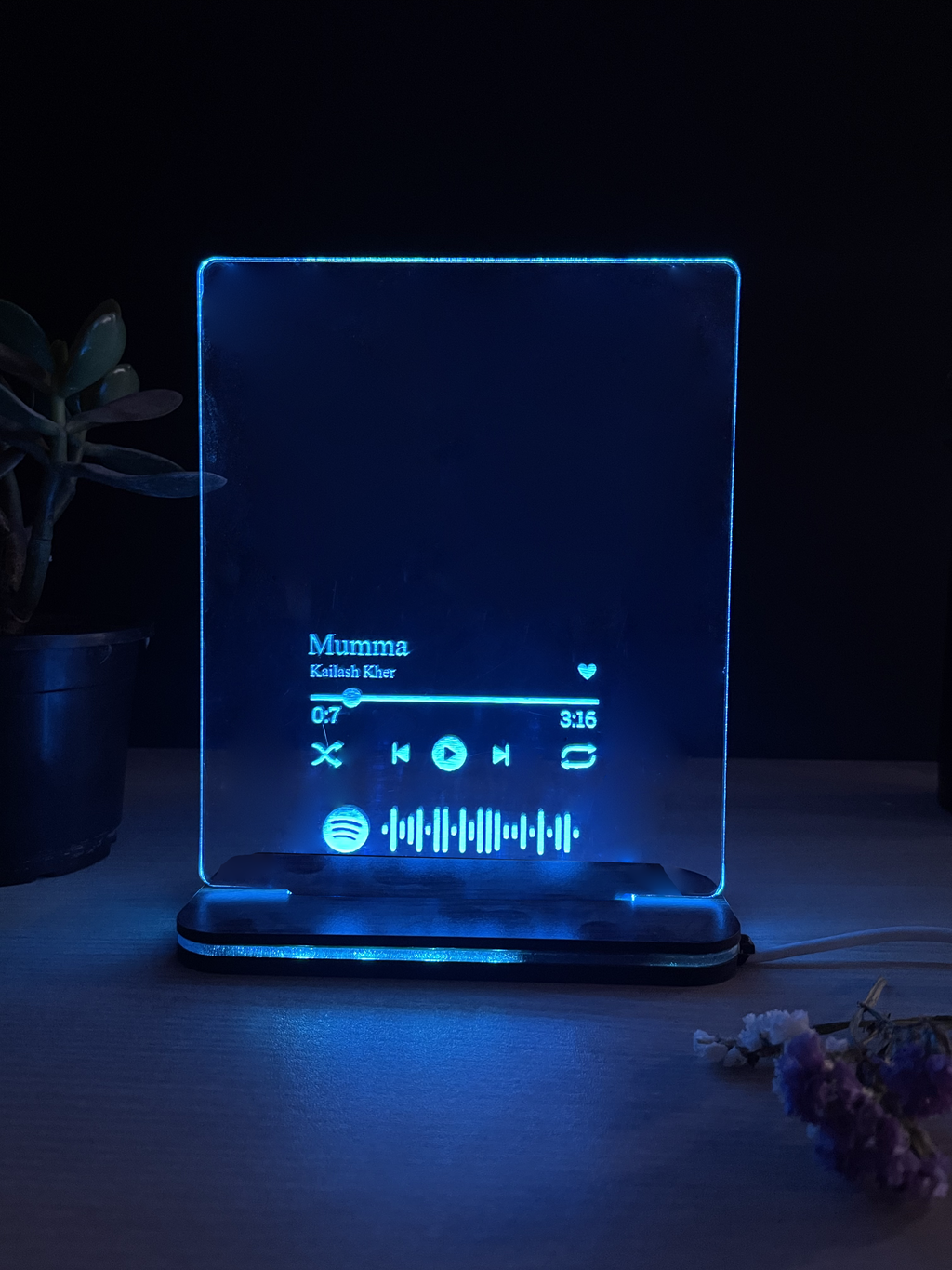 Personalized LED Side Table Lamp | Spotify Song and Image Customized | NO COD 1219 Avenue India