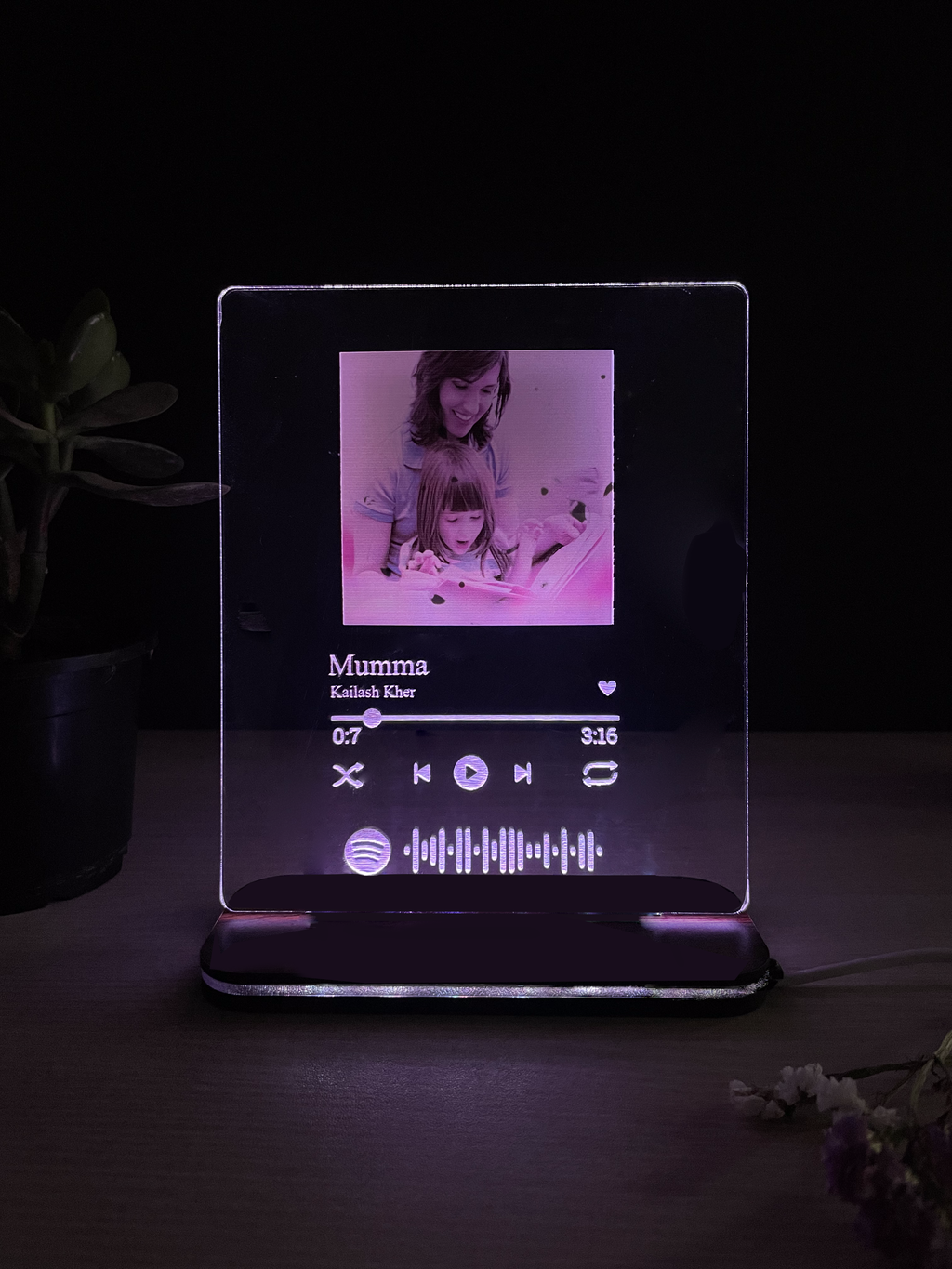 Personalized LED Side Table Lamp | Spotify Song and Image Customized | NO COD 1219 Avenue India