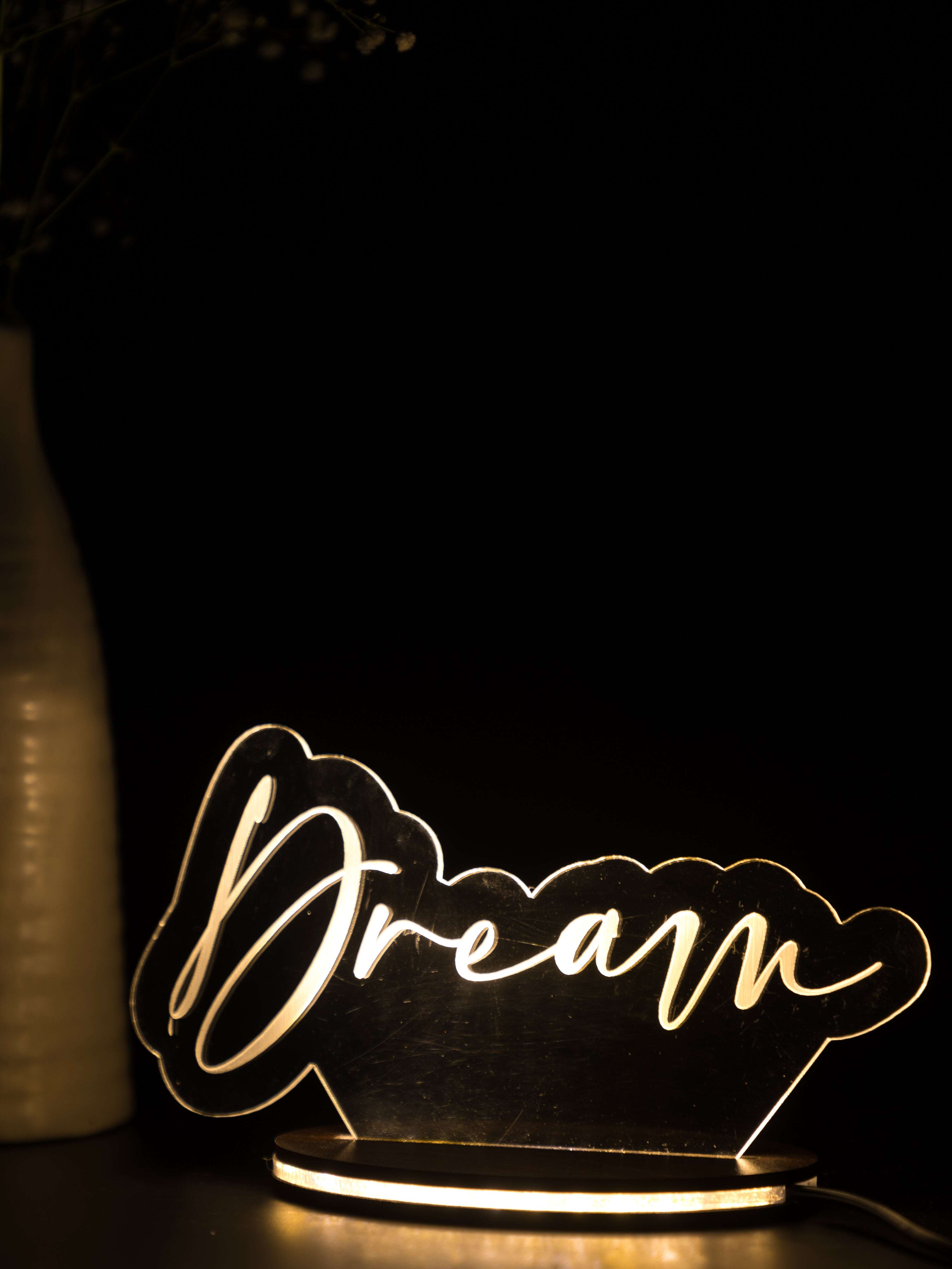 Personalized Made to Cut LED Side Table Lamp| Name Customized| NO COD 1219 Avenue India