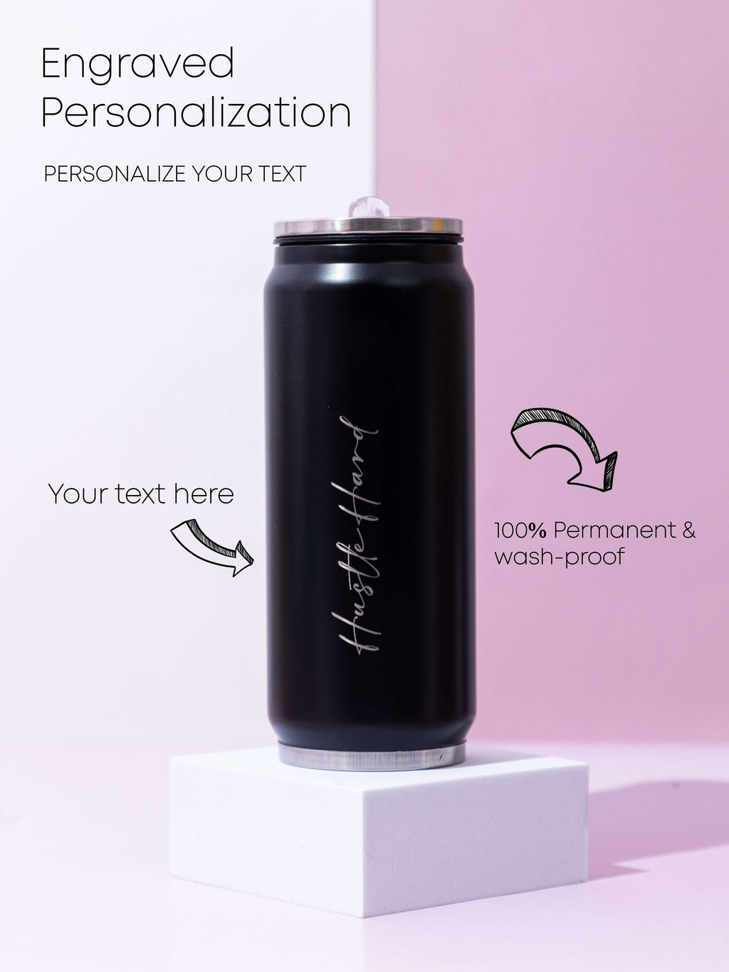 Personalized Name/Quote Metal Can Sippers 500ml 1219 Avenue India
