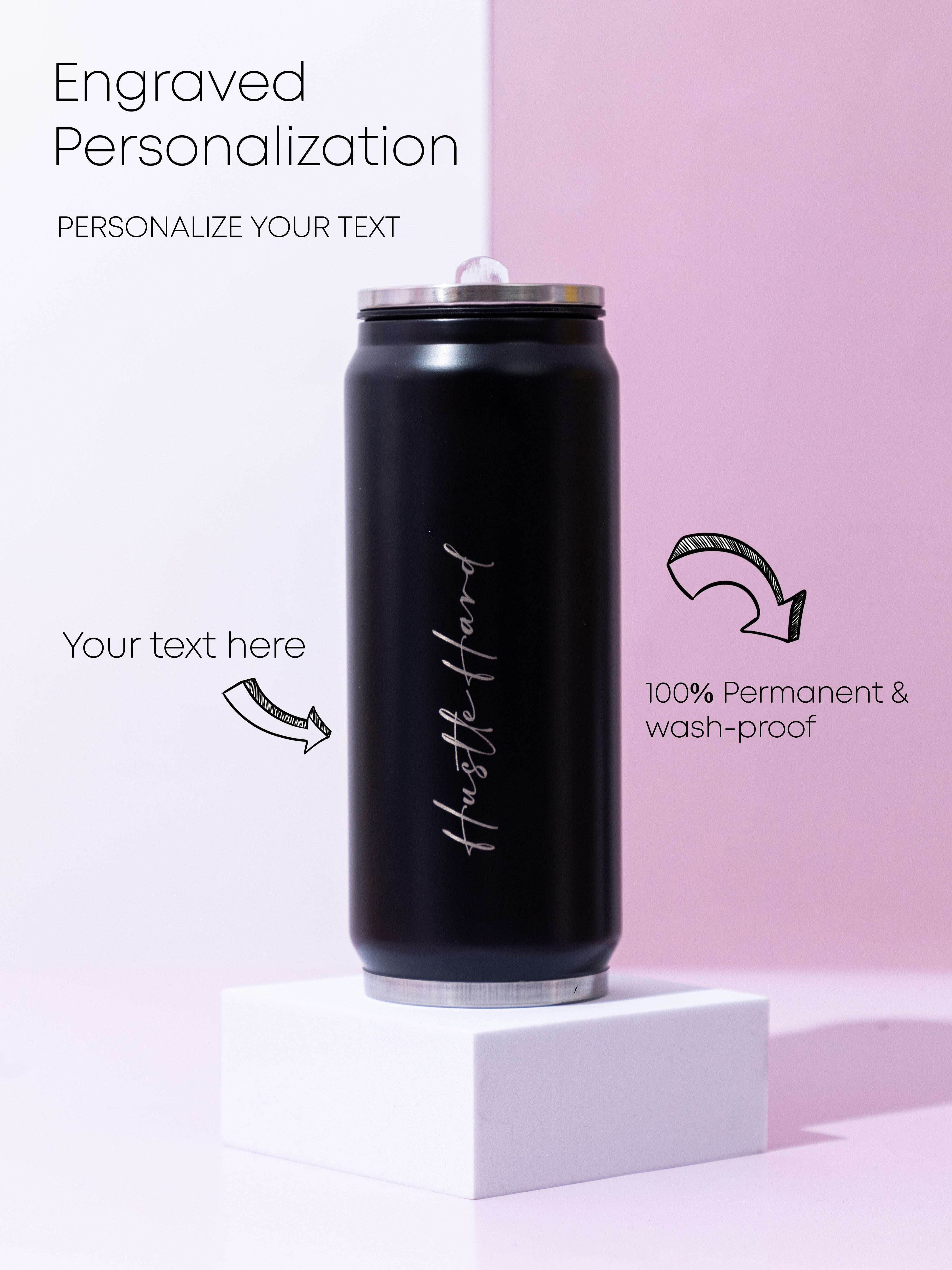 Personalized Name/Quote Metal Can Sippers 500ml 1219 Avenue India
