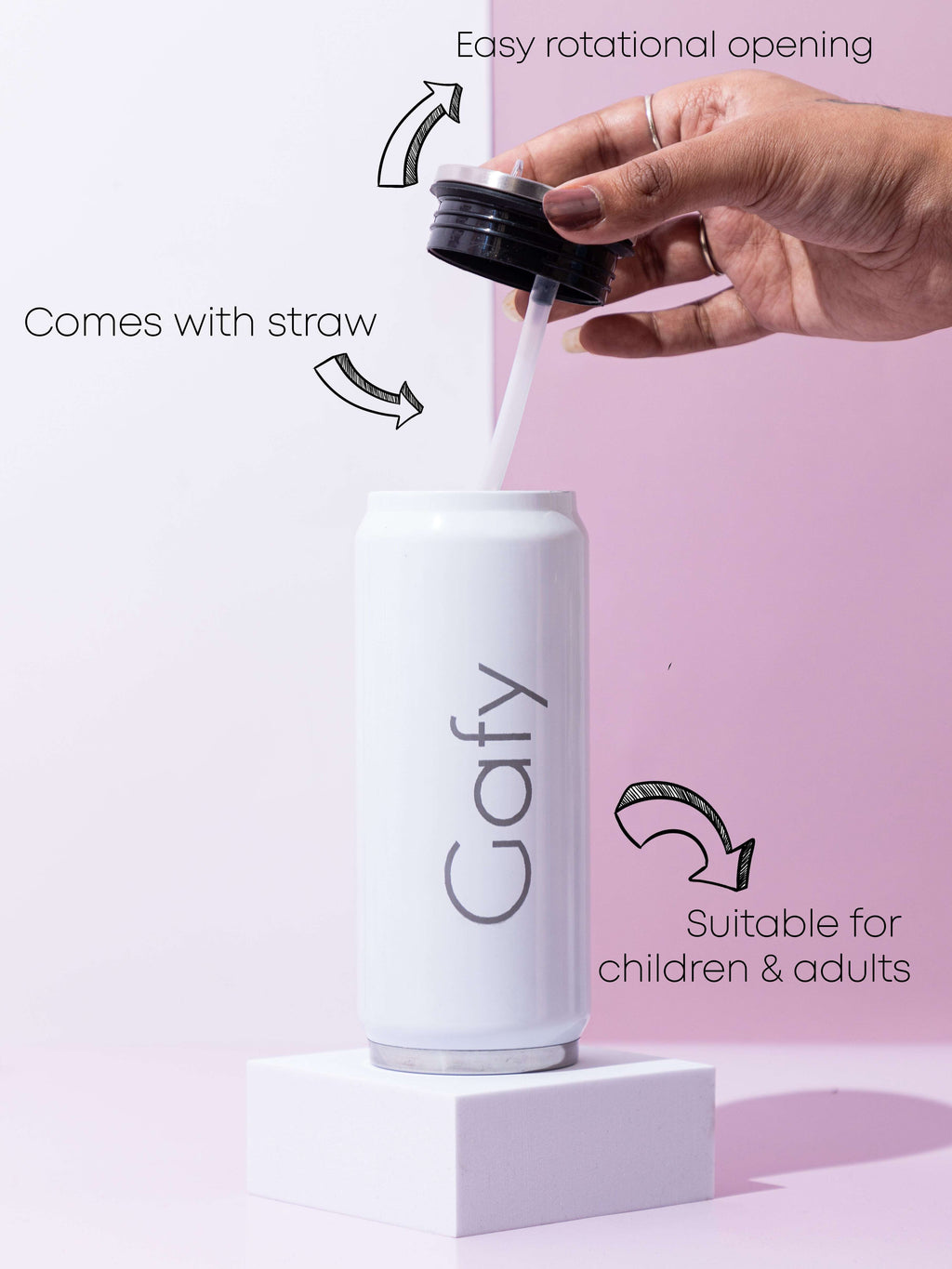 Personalized Name/Quote Metal Can Sippers 500ml 1219 Avenue India