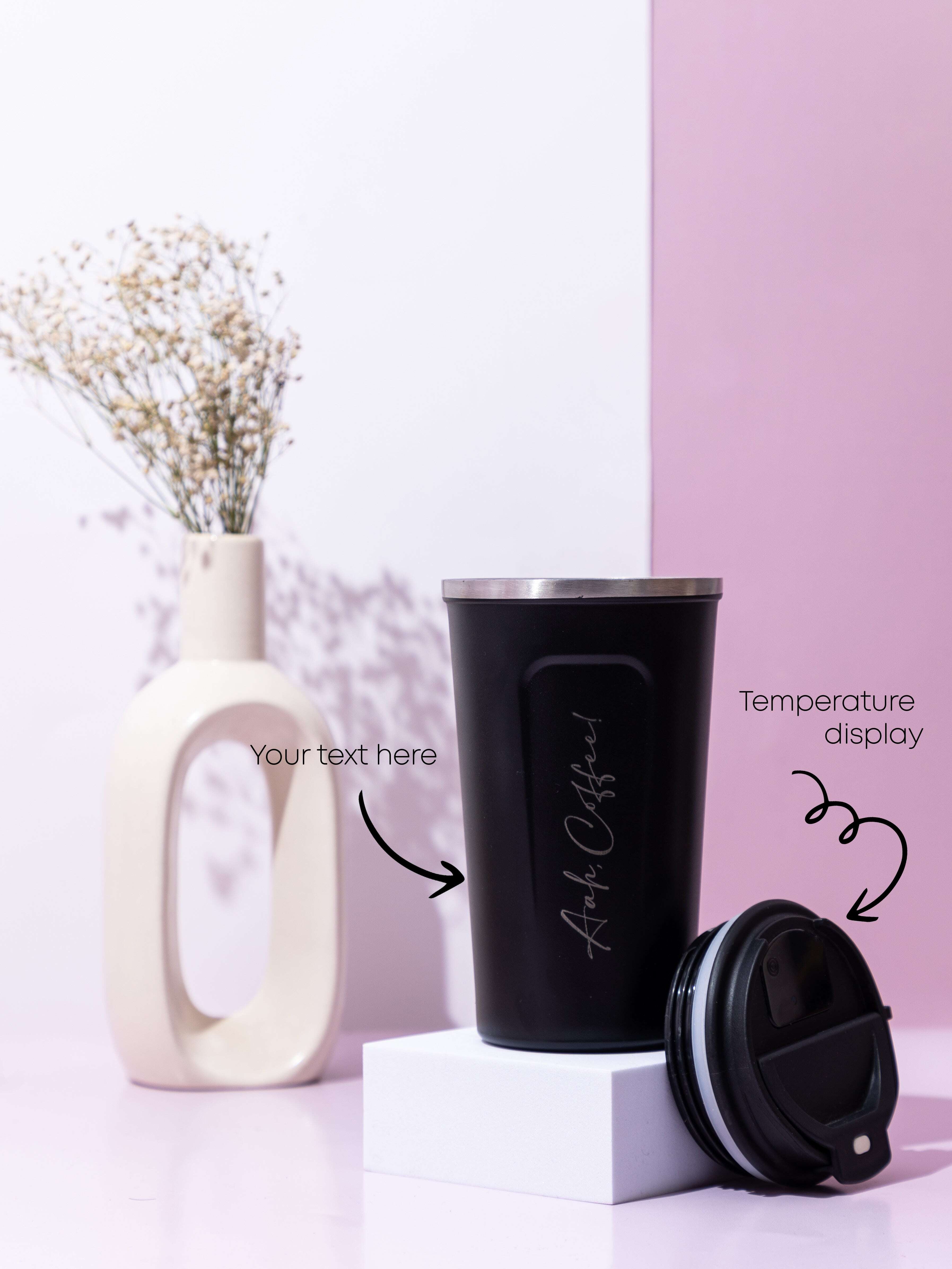 Personalized Name/Quote Temperature Display Portable Coffee Flask 500ml 1219 Avenue India