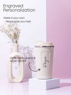 Personalized Name/Quote Temperature Display Portable Coffee Flask 500ml 1219 Avenue India