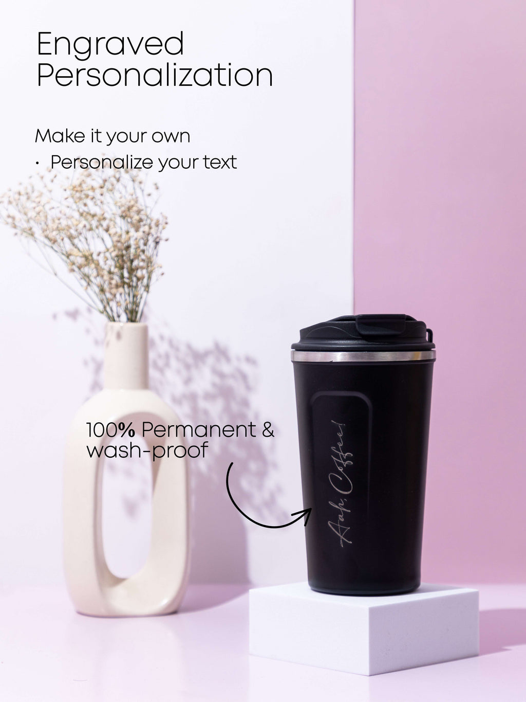 Personalized Name/Quote Temperature Display Portable Coffee Flask 500ml 1219 Avenue India