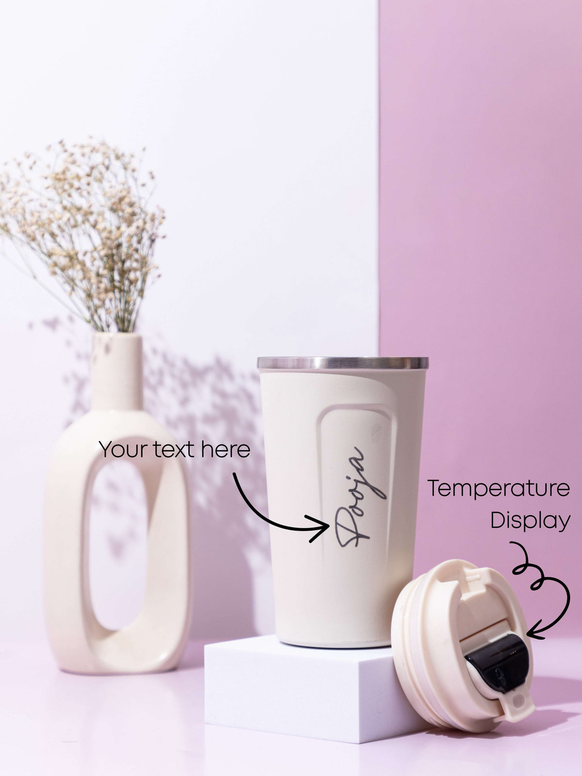 Personalized Name/Quote Temperature Display Portable Coffee Flask 500ml 1219 Avenue India