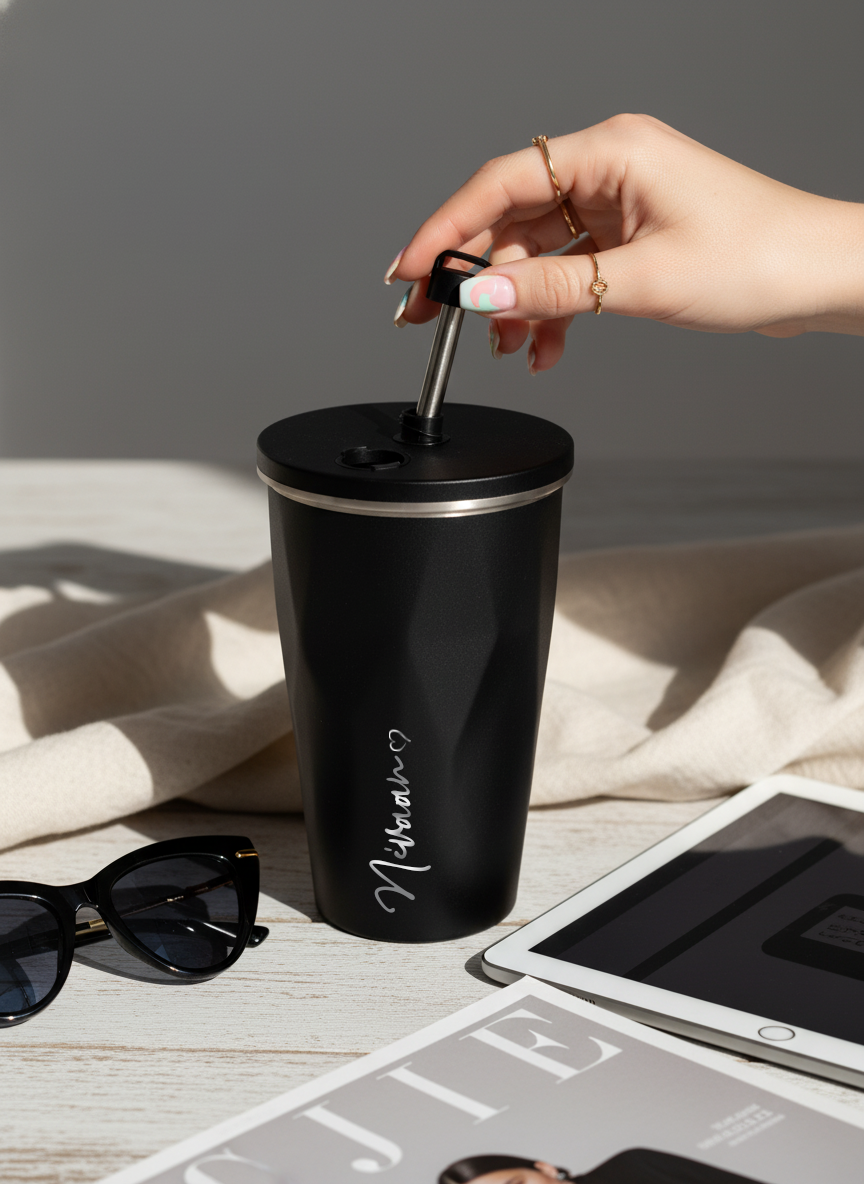 Personalized ONYX Tumbler 500ml | Double Walled Insulated Hot & Cold Stainless Steel Tumbler | 0.5L Vacuum Travel Mug 1219 Avenue