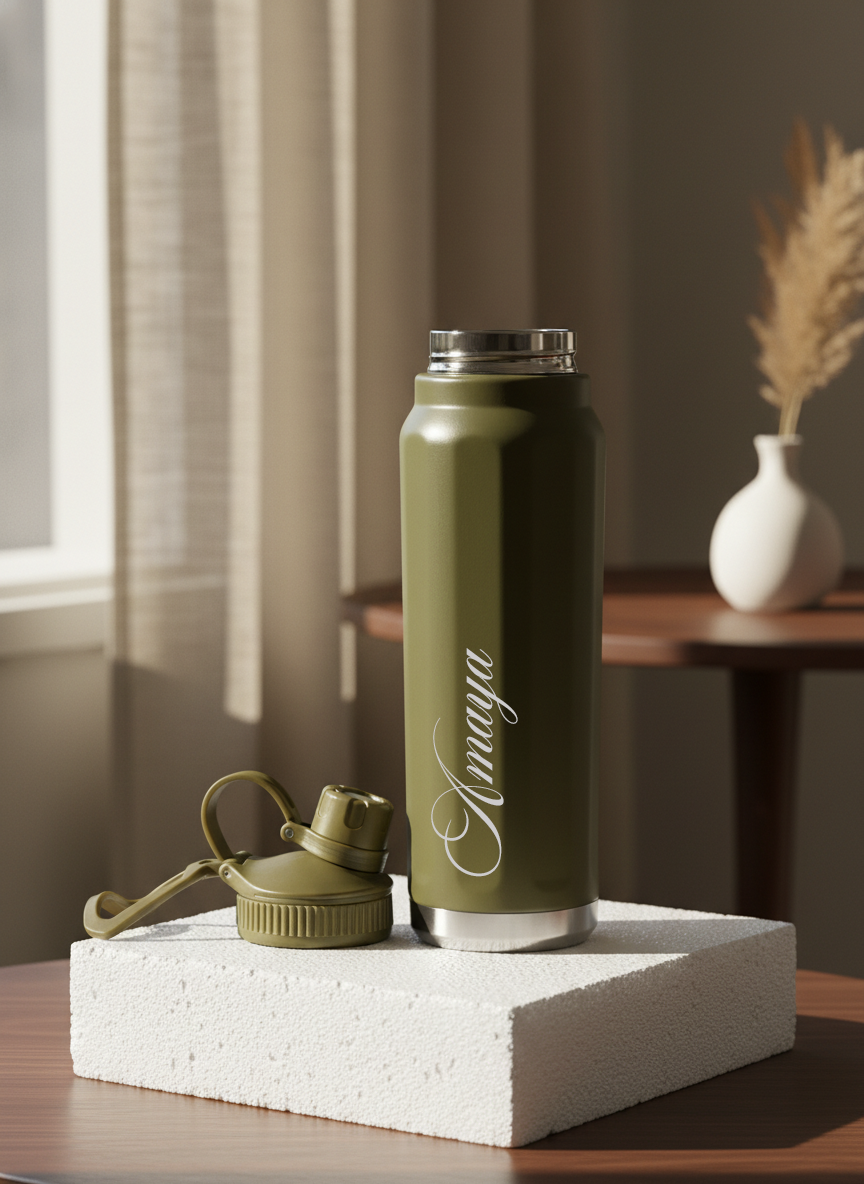 Personalized PACE AURA Insulated Water Bottle 750ml - Vacuum Sealed Stainless Steel Gym Bottle, Keeps Hot & Cold for 10+ Hours, Leakproof Sports Bottle for Travel & Fitness 1219 Avenue